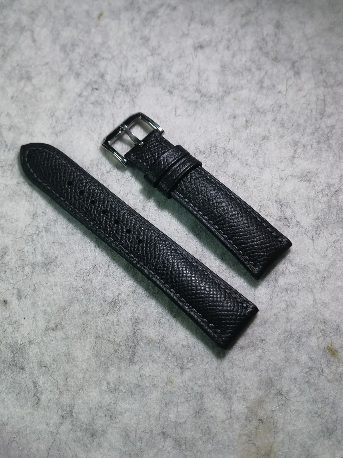 Black Leather Watch Strap 20mm to 18mm