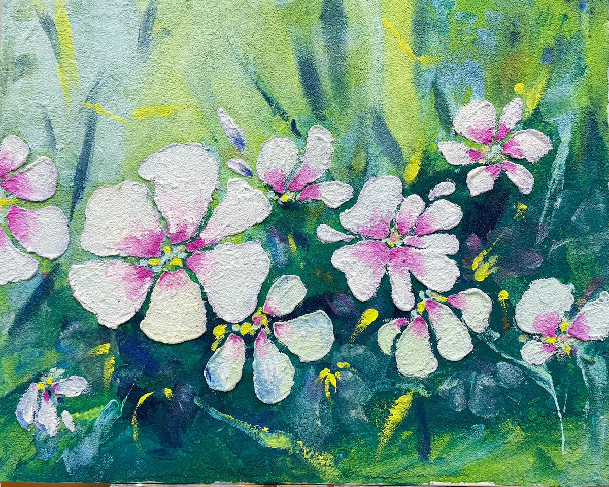 Original Mixed Media Daisy Painting 40x50cm