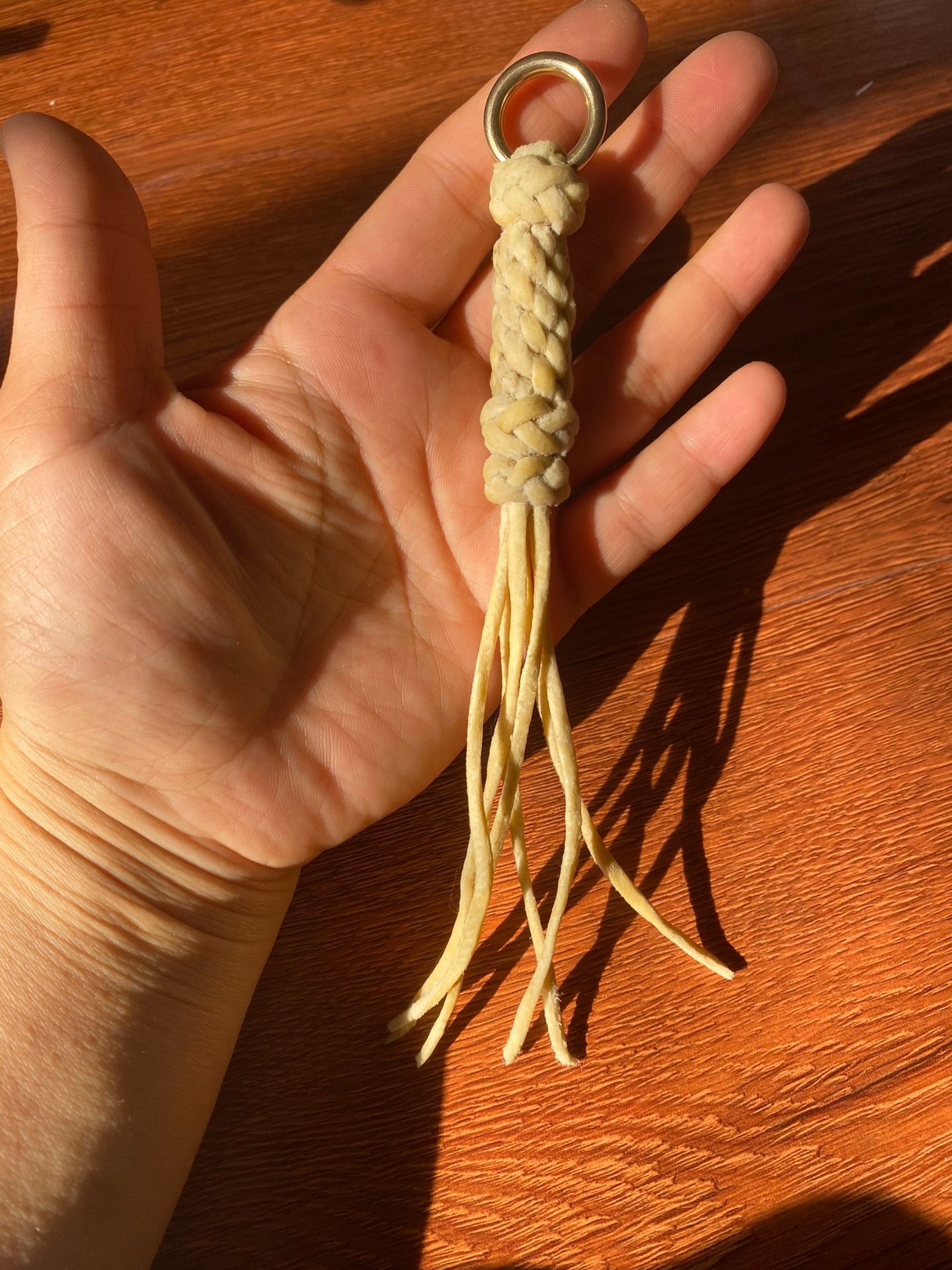 Handcrafted Leather Braided Whip Charm Keychain