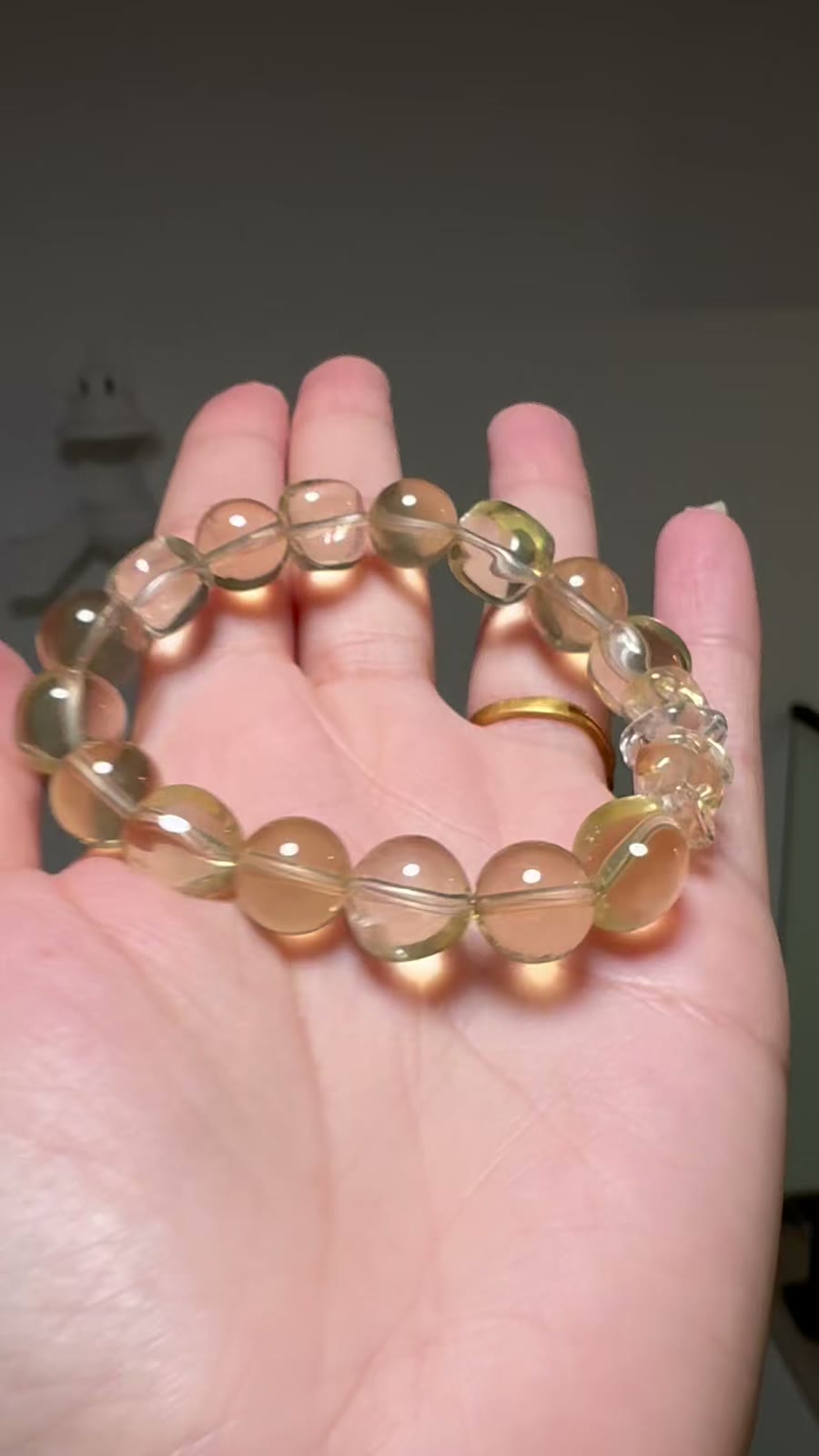 Citrien armband vrijvormige kralen 11mm