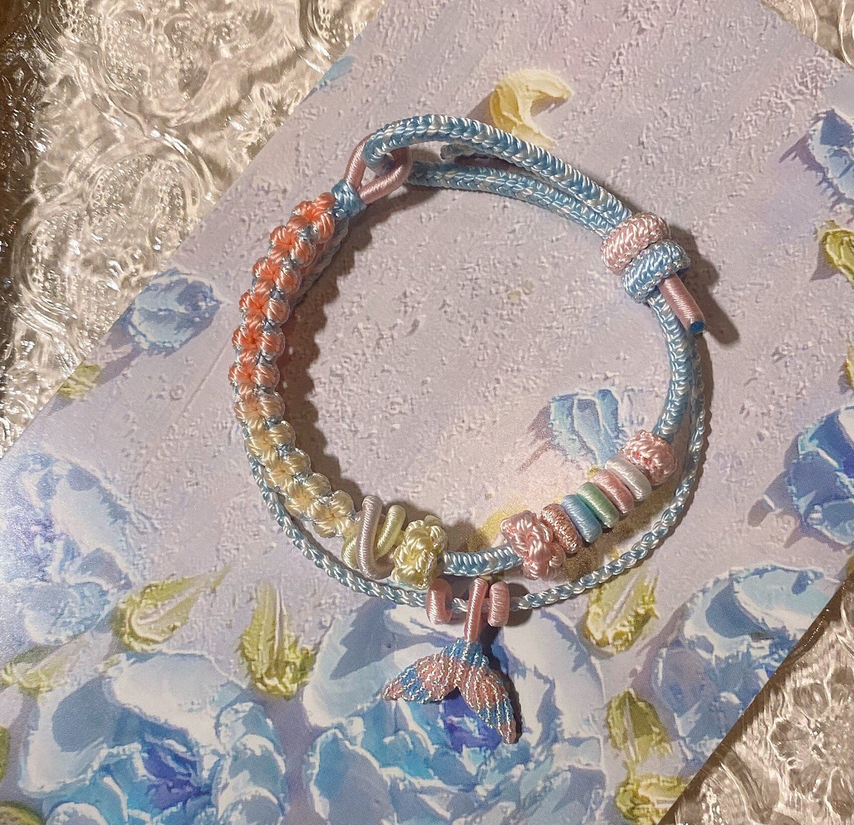 Gradient Mermaid Tail Handwoven Bracelet