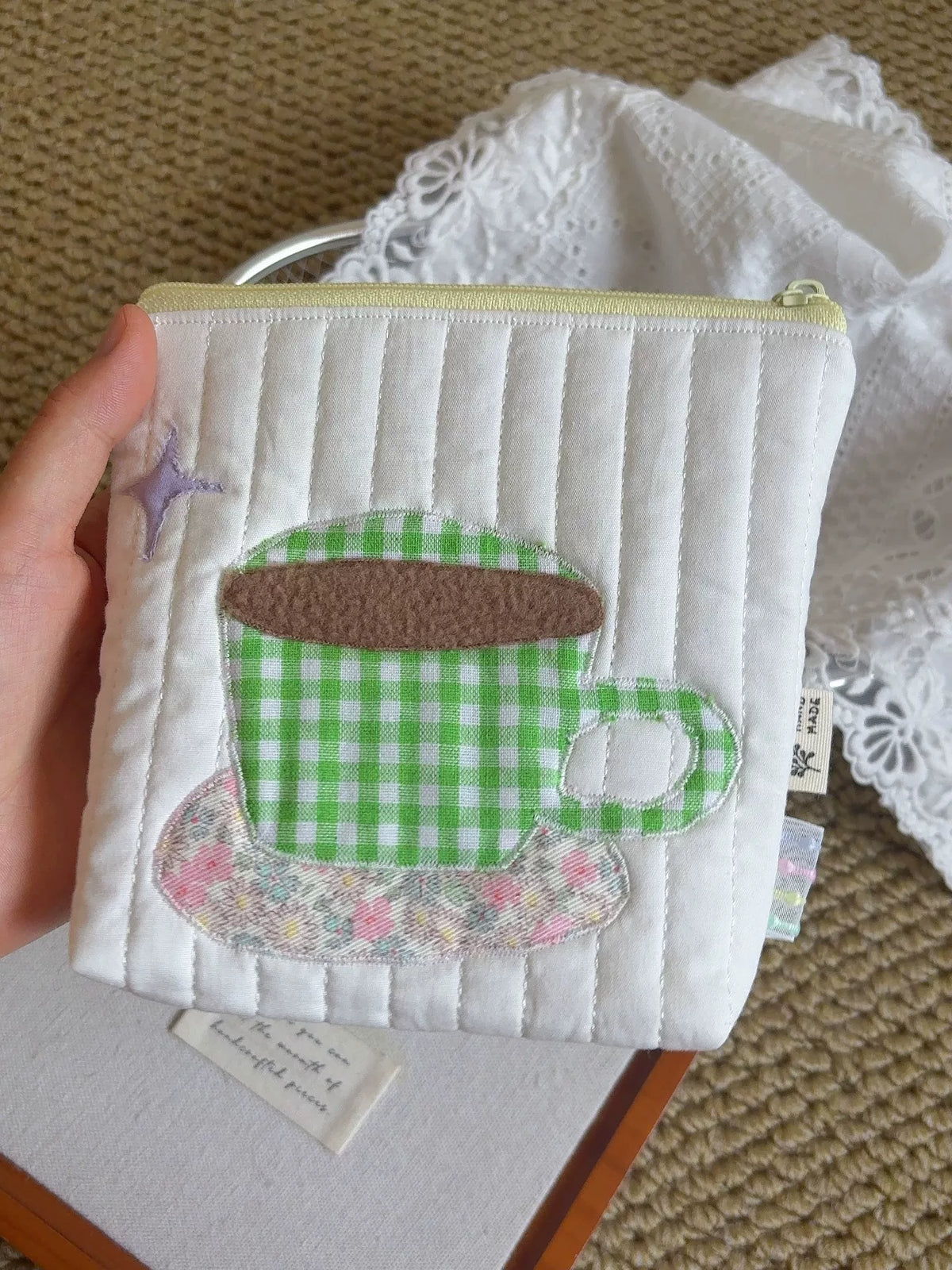 Gewatteerd Koffiekop Patchwork Etui