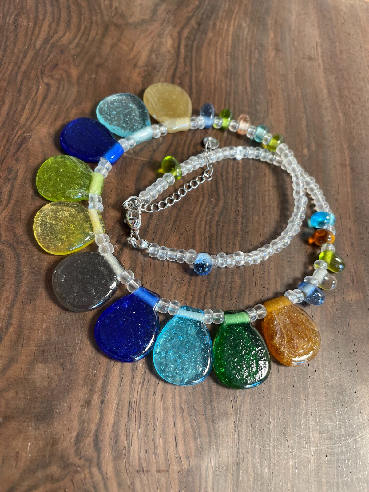 Handmade Glass Bead Necklace Blue Cobalt