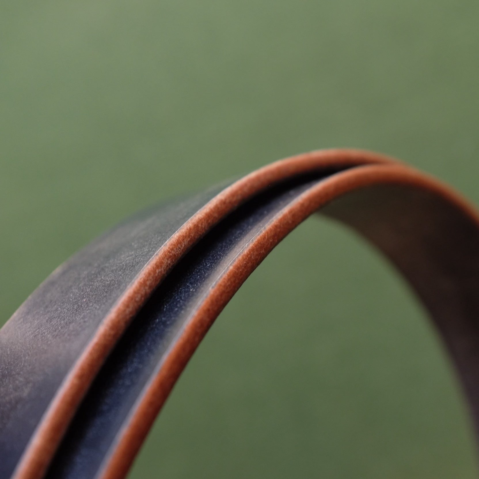 Dark Brown Leather Belt with Polished Brass Buckle