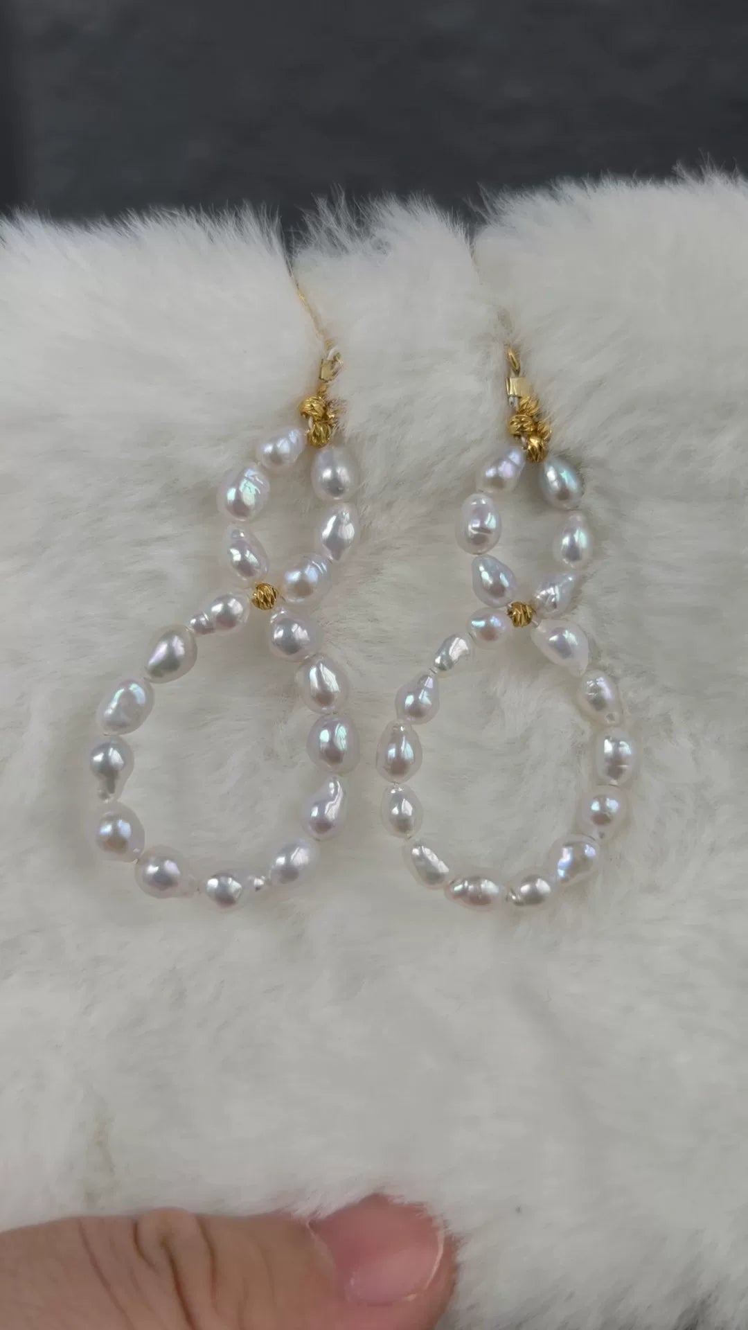 Baroque Freshwater Pearl Infinity Earrings 925 Silver