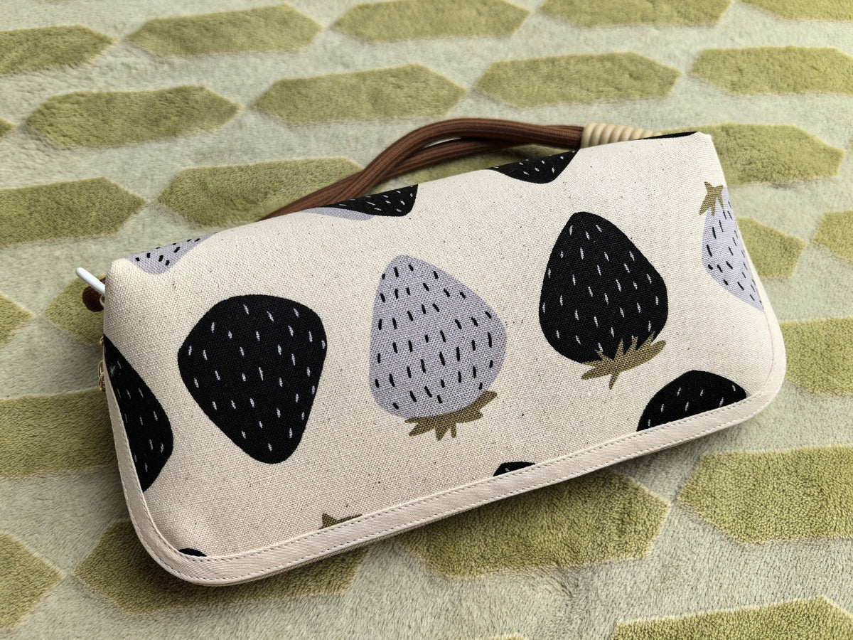 Strawberry Shell Pouch Canvas Wristlet Bag