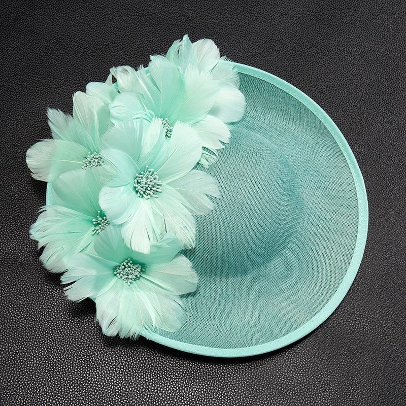 Emerald Green Feather Fascinator Hat