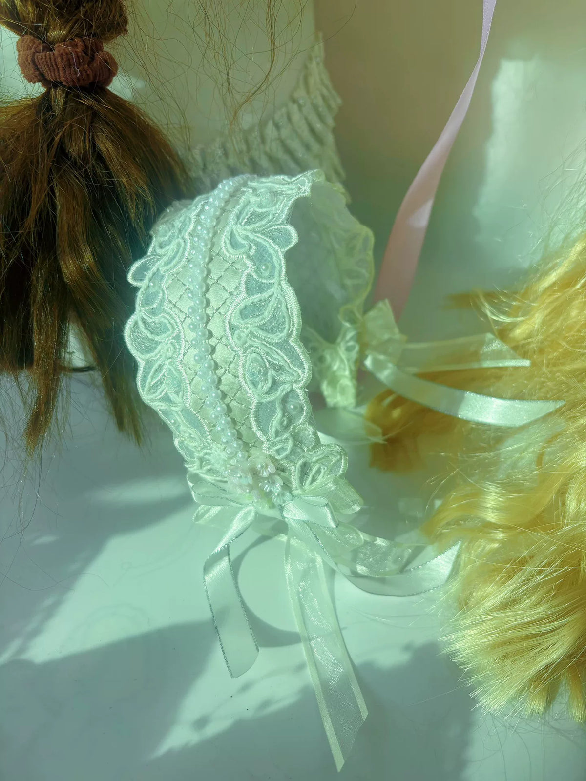 Mint Green Lace Lolita Handmade Headband