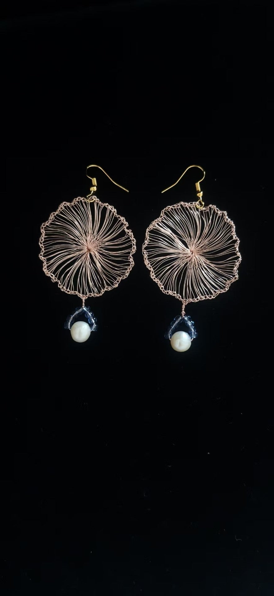Handmade Rose Gold Wire Earrings