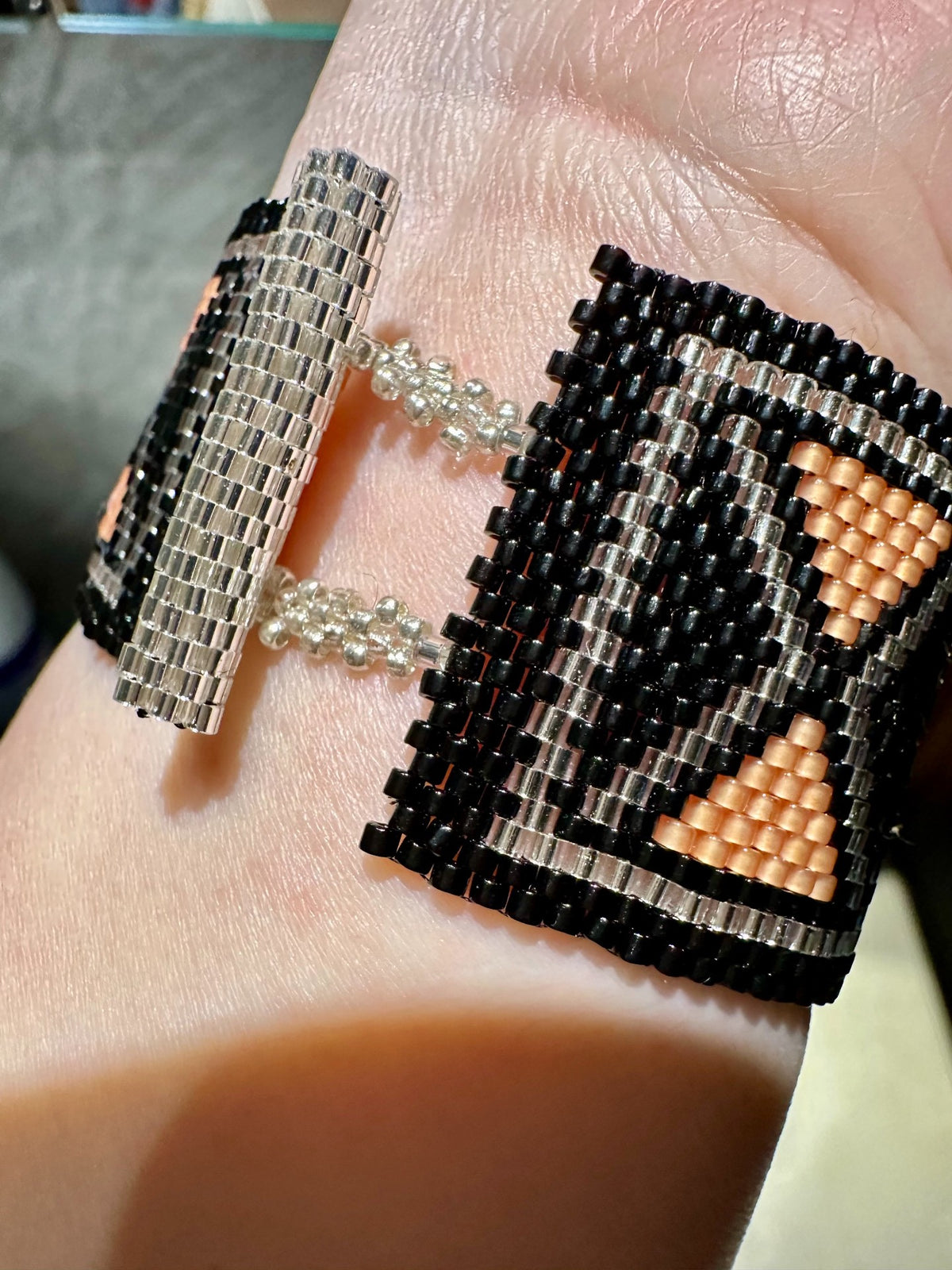 Handcrafted Antique Bead Geometric Bracelet