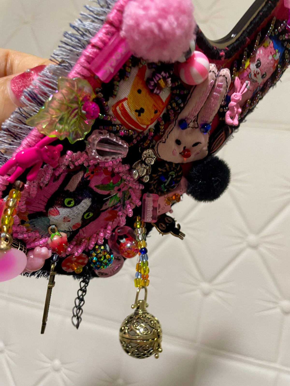 Handcrafted Beaded Fabric Phone Case