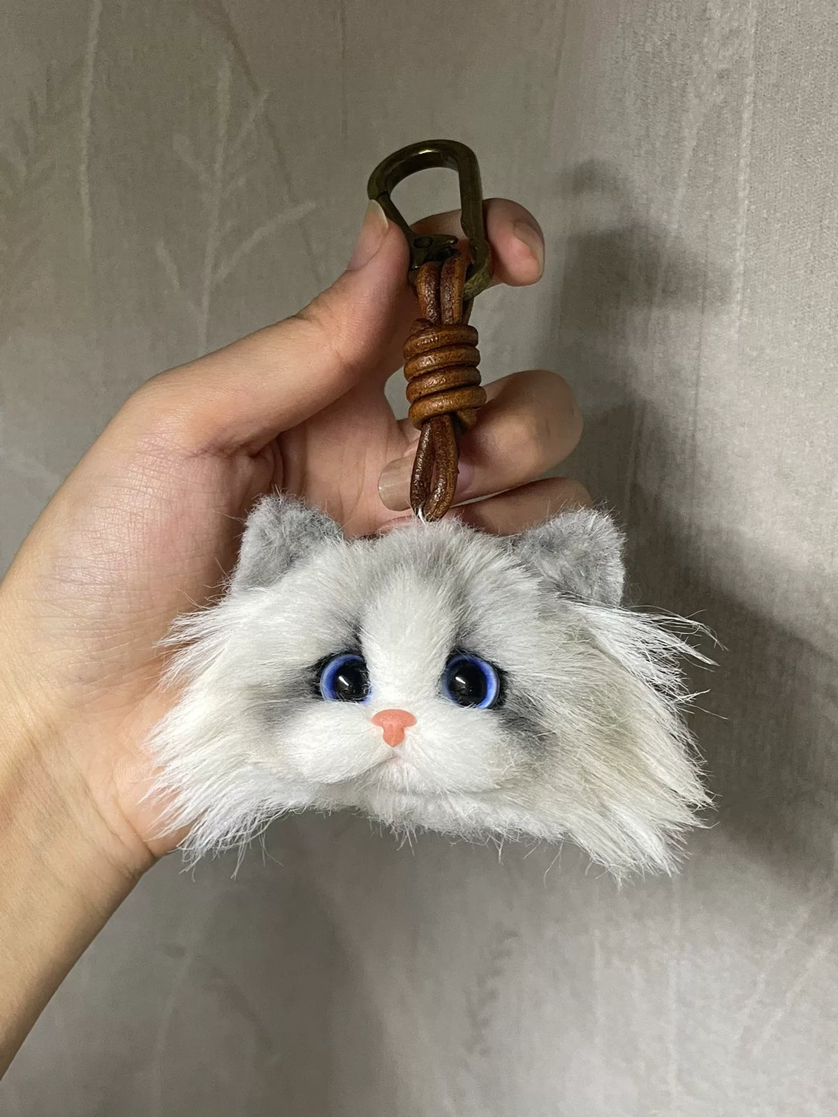 Felt Cat Head Keychain Bag Charm