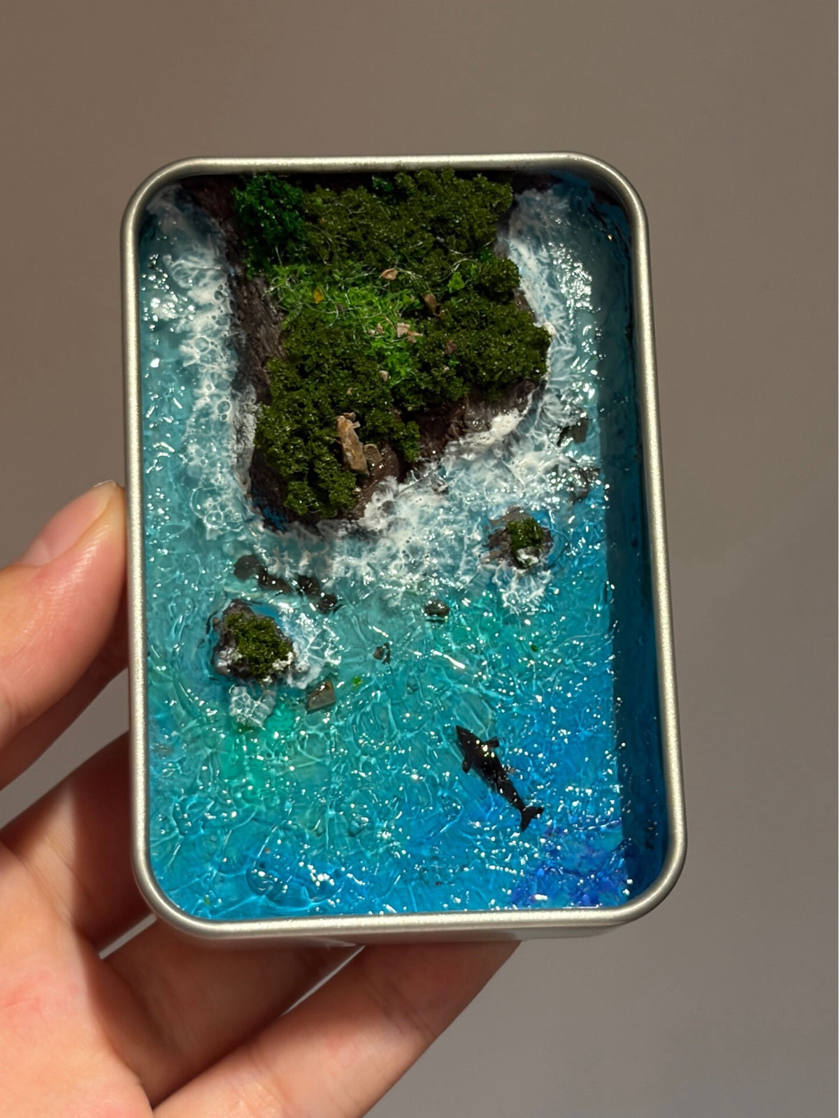 Tin Box Island Diorama with Whale