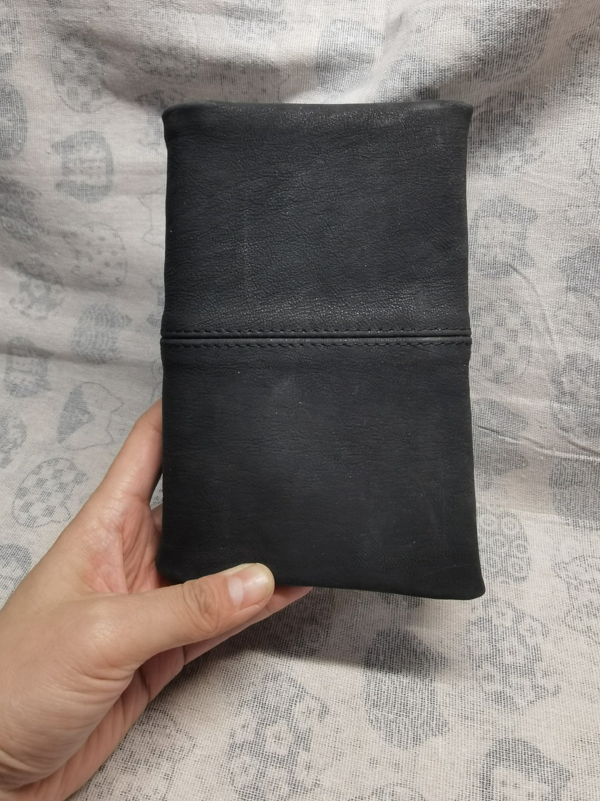 Black Goatskin Leather A6 Journal Cover