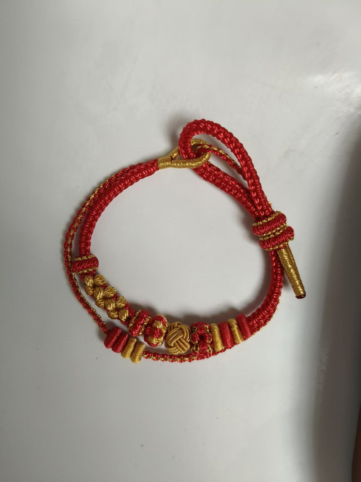 Handwoven Red Gold DIY Bracelet