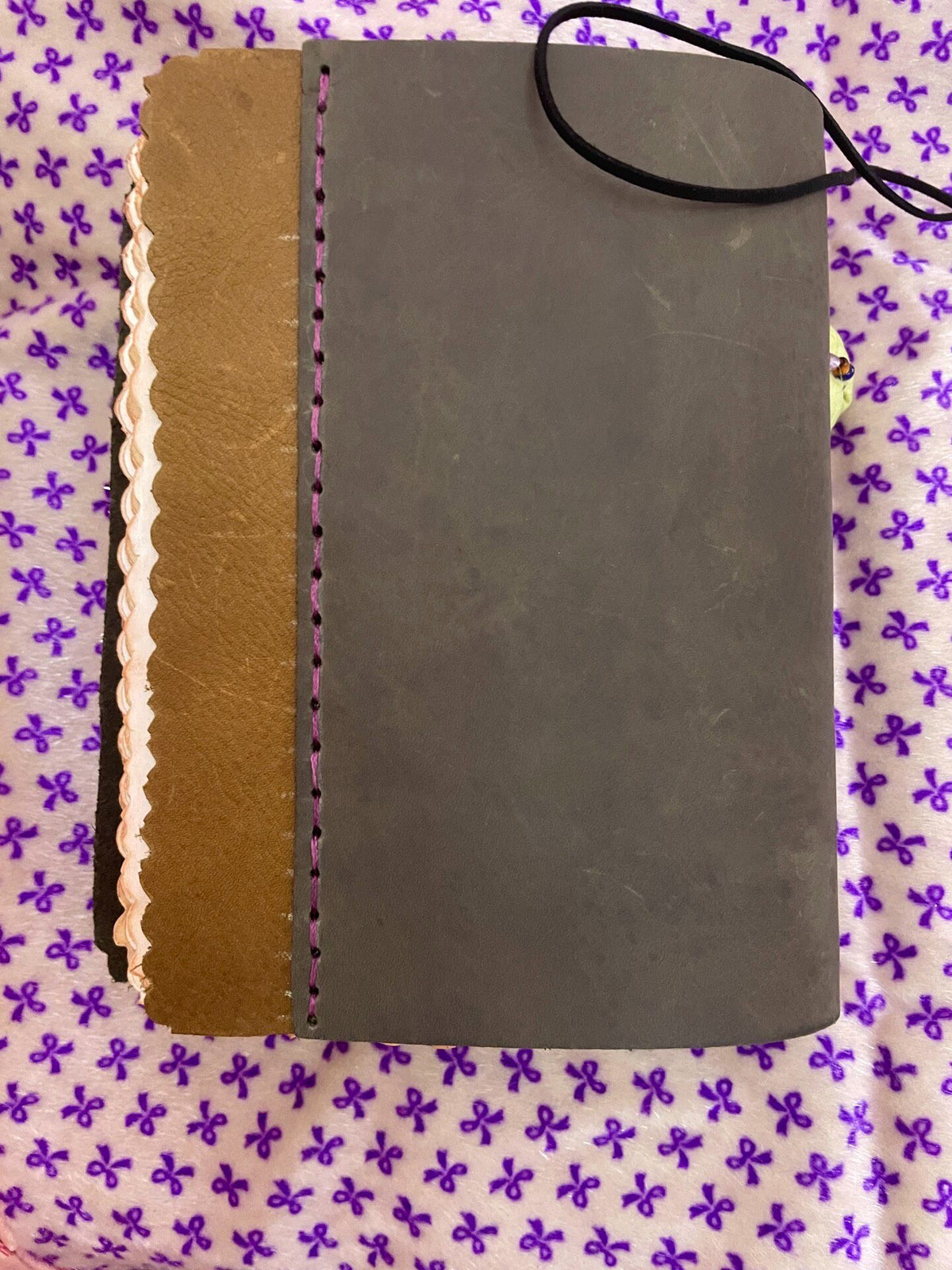 Handcrafted Leather Junk Journal with Crochet Cover