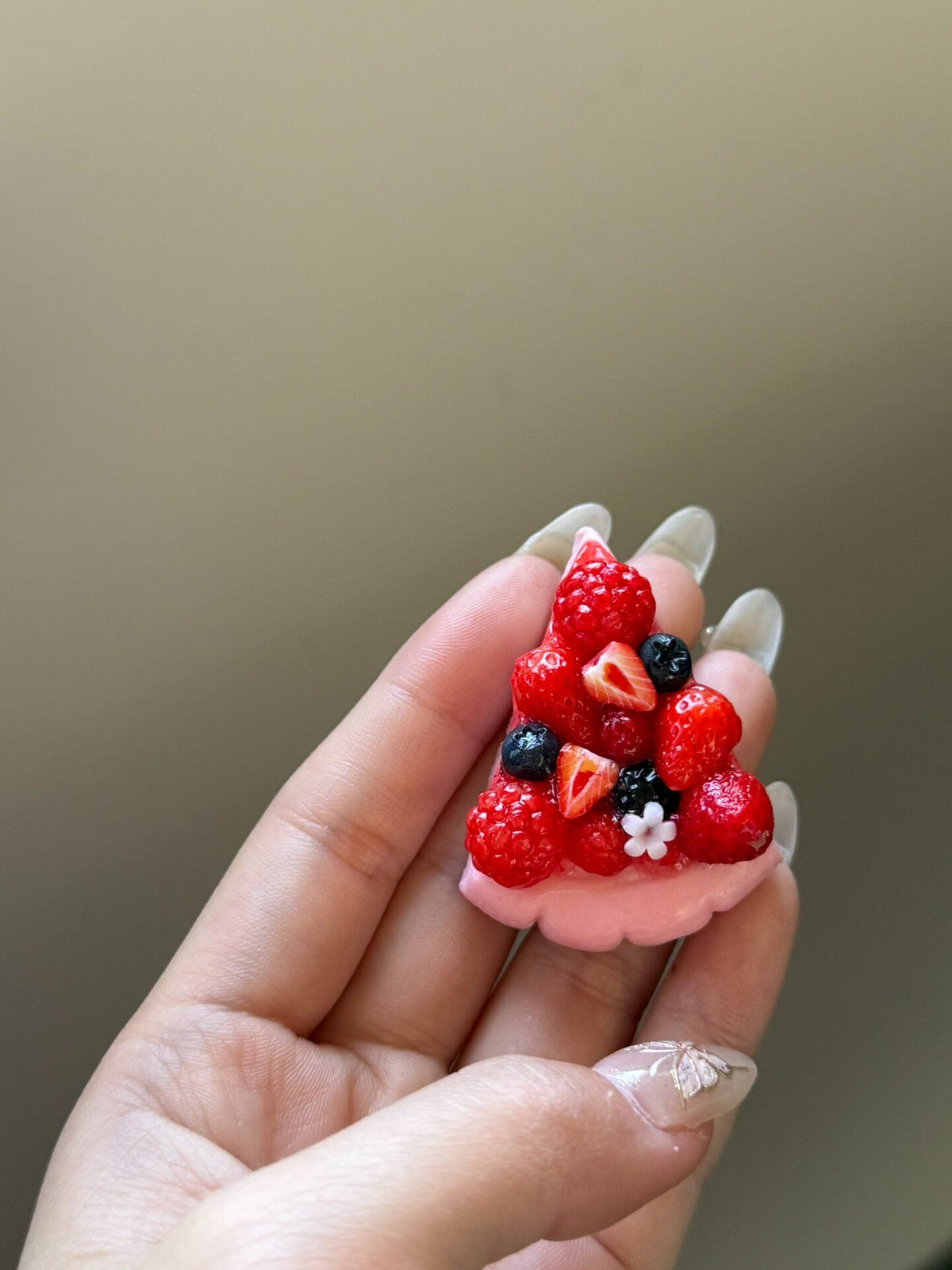 Clay Fruit Pie Slice Pendant