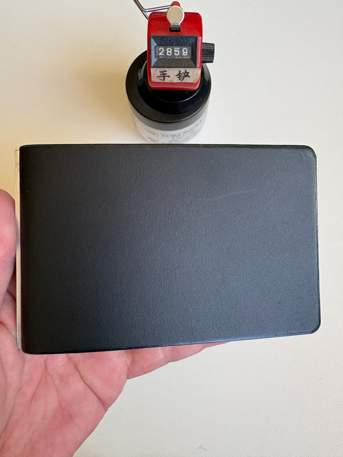 Handmade A9 Leather Binder Black Buttero