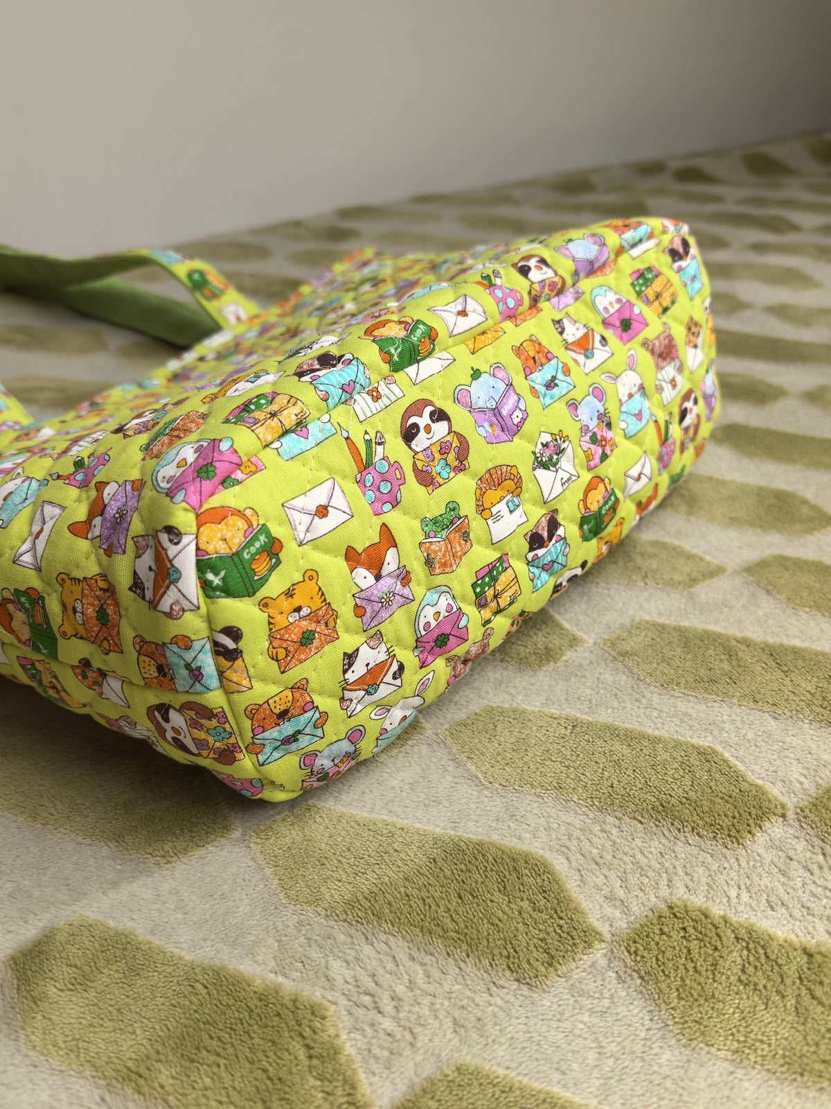 Strawberry Tote Bag Quilted Animal Print