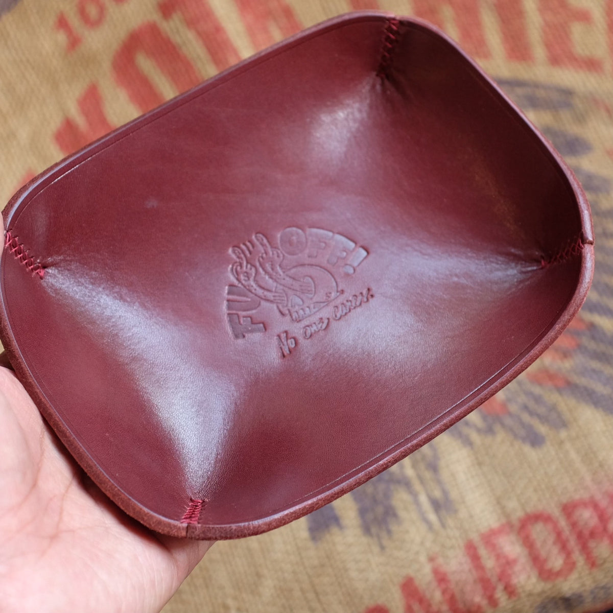 Wine Red Tochigi Saddle Leather Catch-All Tray