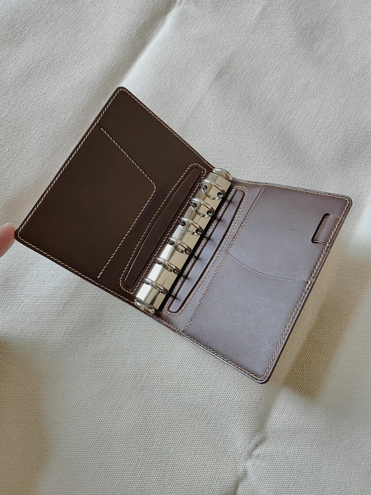 A7 Horse Leather Six Ring Notebook Cover