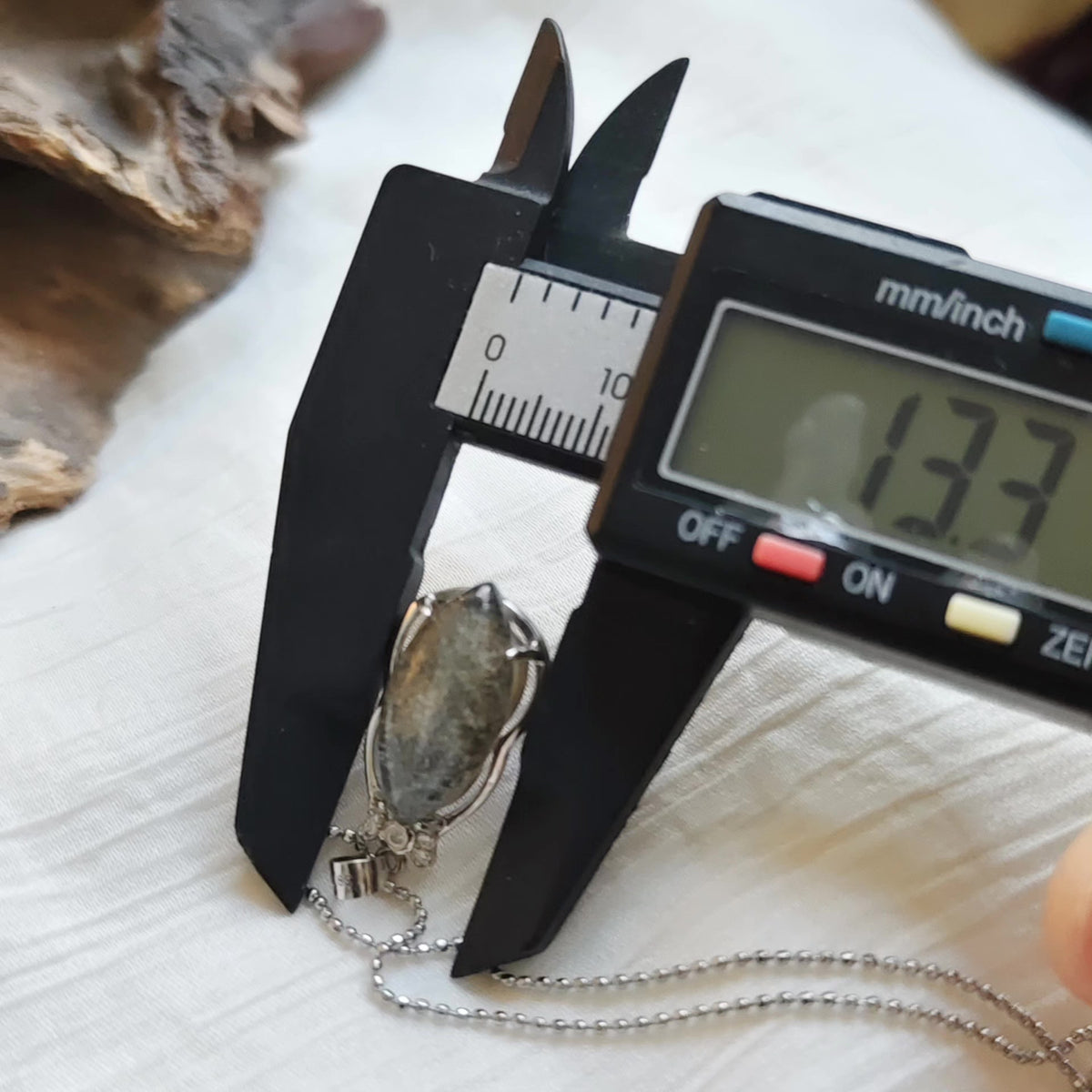 Deep Green Phantom Quartz Silver Pendant Necklace