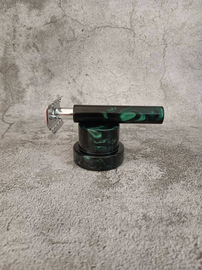 Handmade Double Edge Safety Razor Marbled Resin Handle