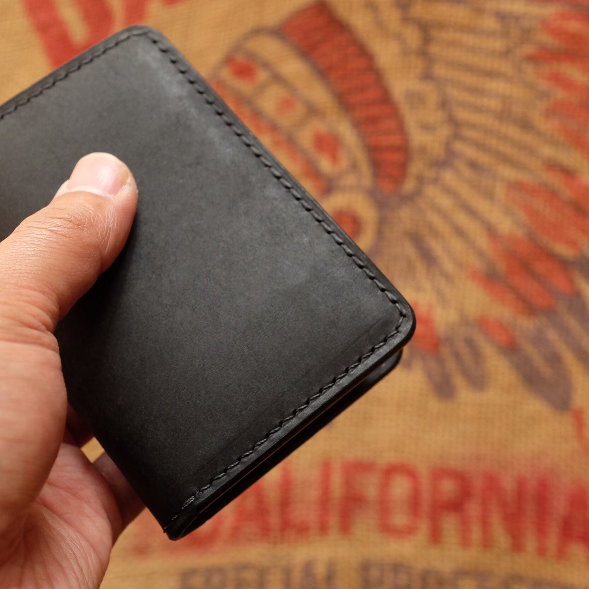 Black Pueblo Leather Card Holder Wallet