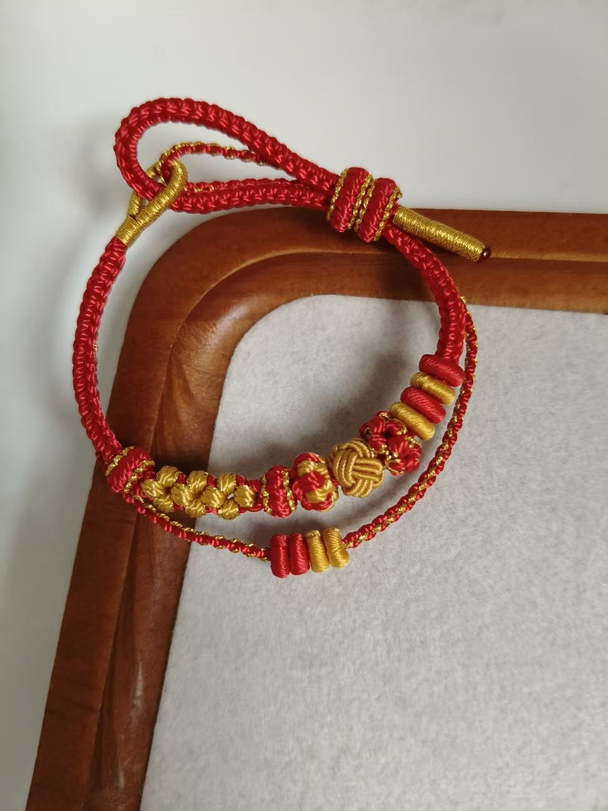 Handwoven Red Gold DIY Bracelet