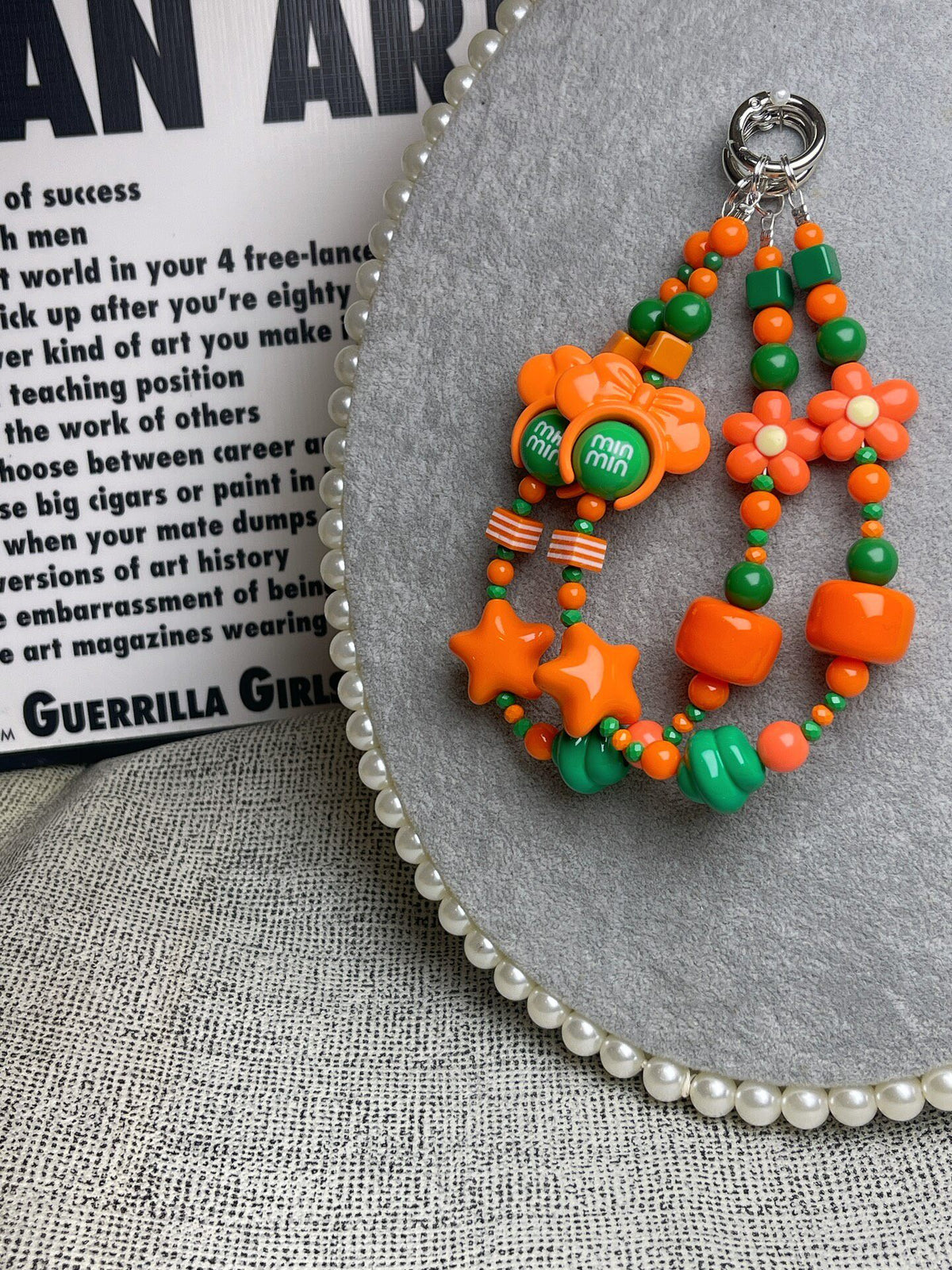 Handmade Beaded Phone Strap Bear