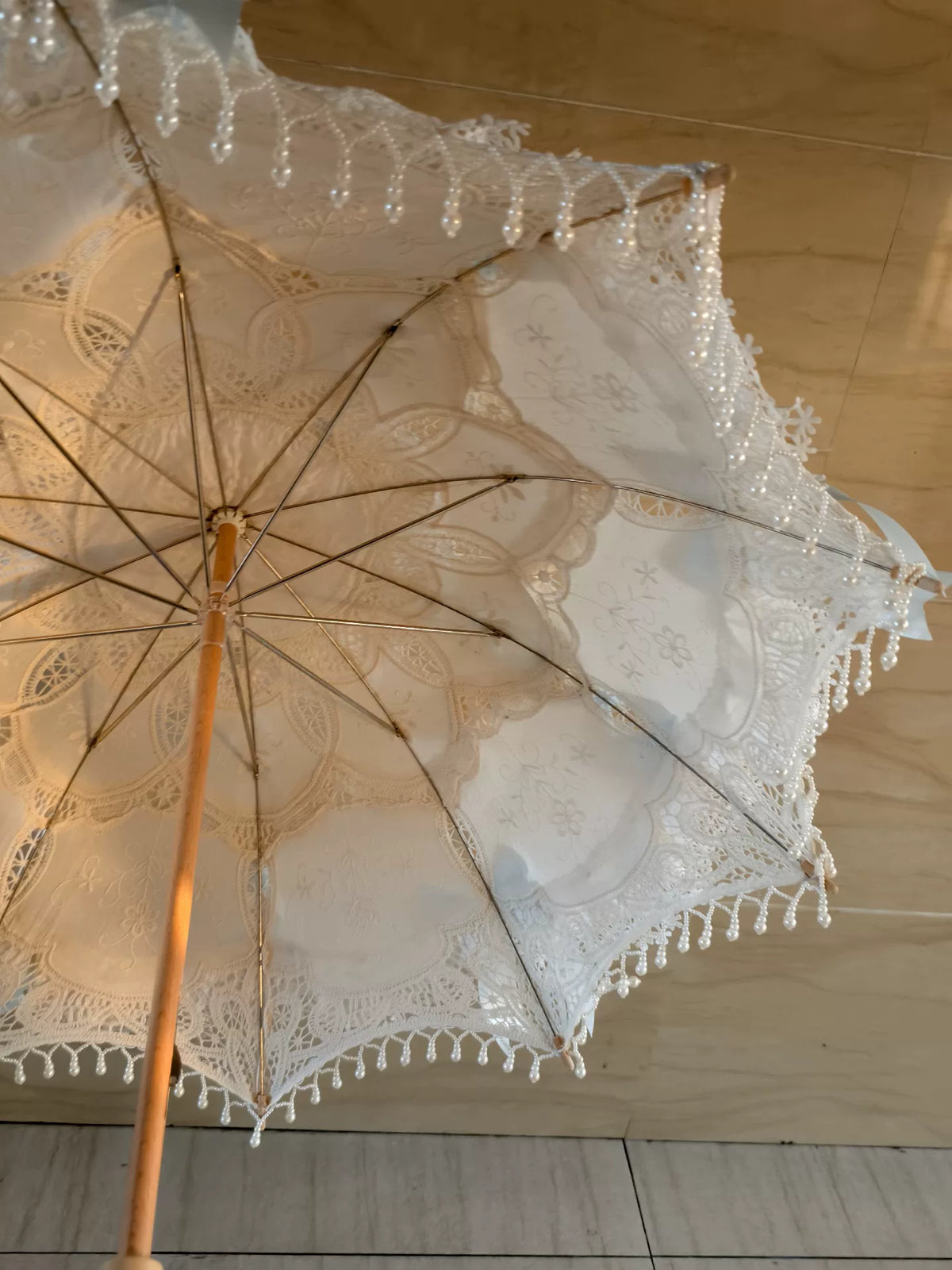 Handcrafted Blue Lolita Lace Parasol