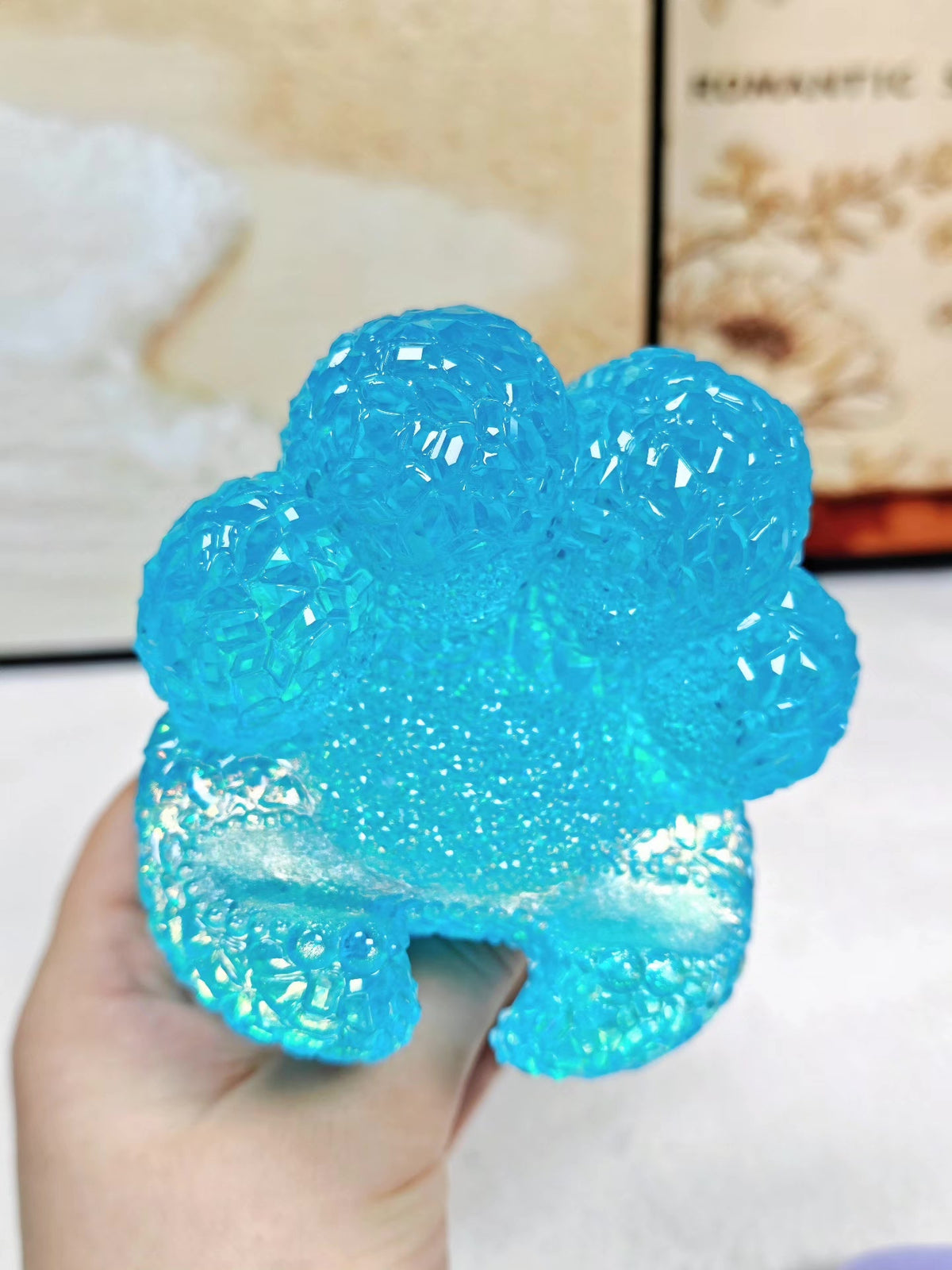 Cyan-Harz-Pfoten-Schreibtischhalter