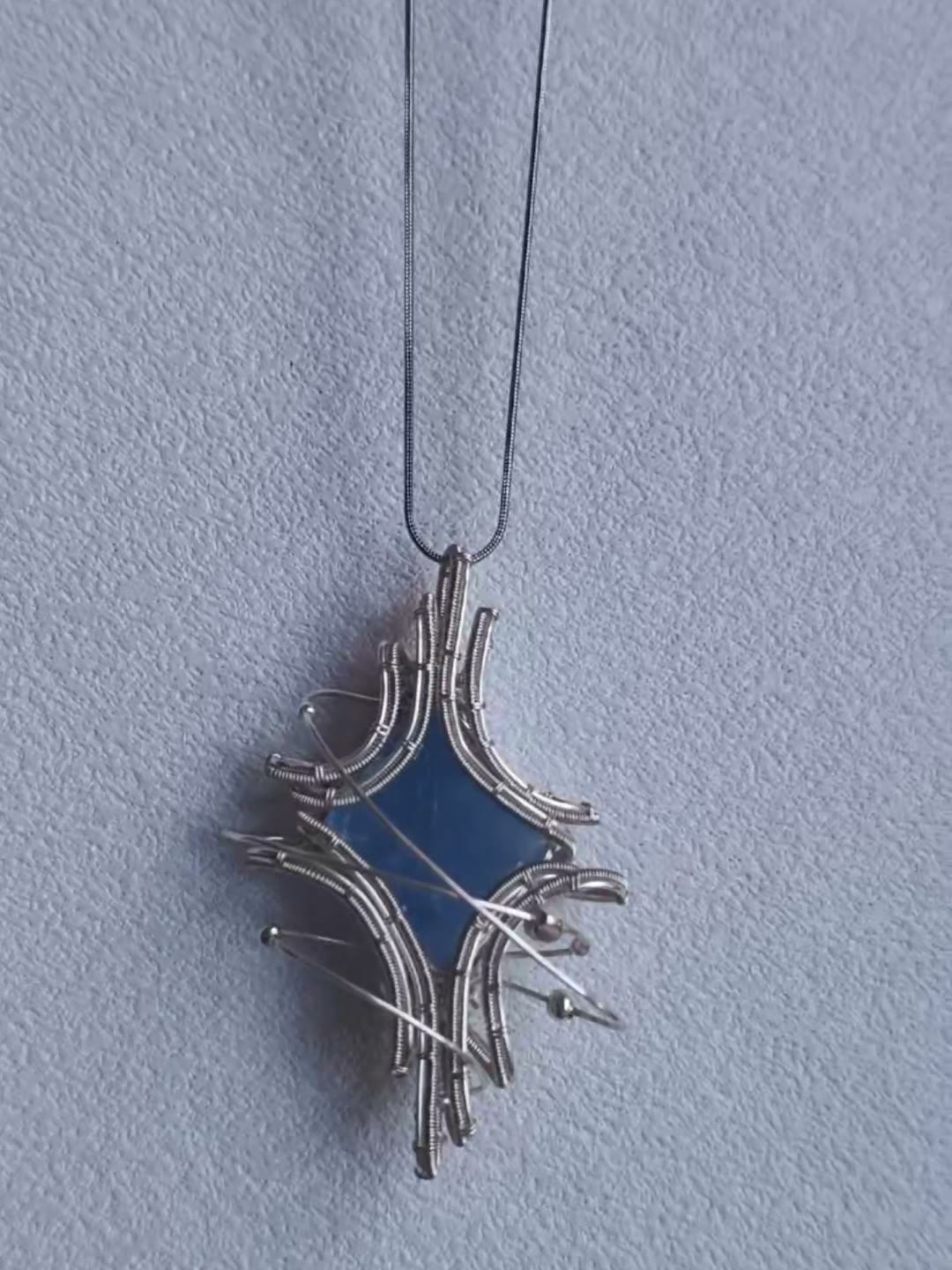 Wire Wrapped Blue Calcite Star Necklace