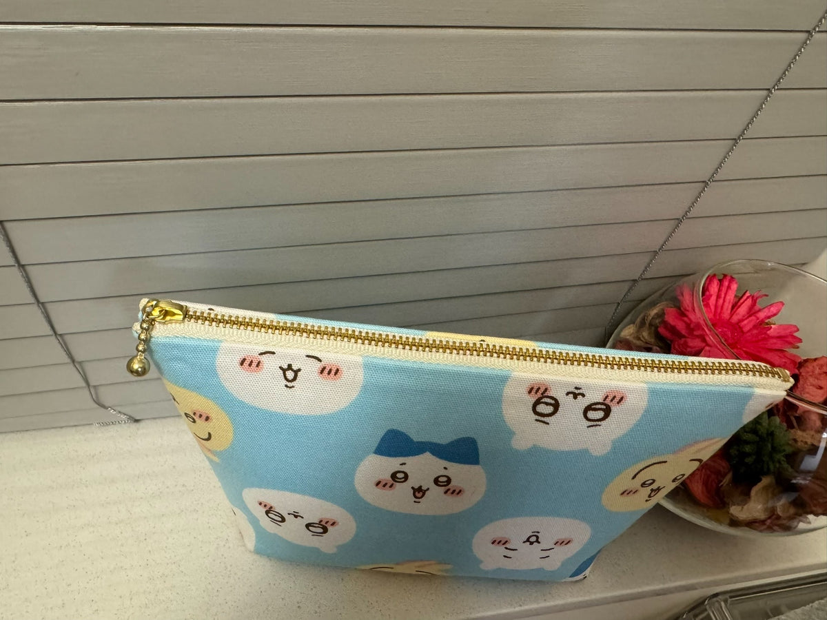 Pochette Cosmetici in Cotone con Facce Cartoon