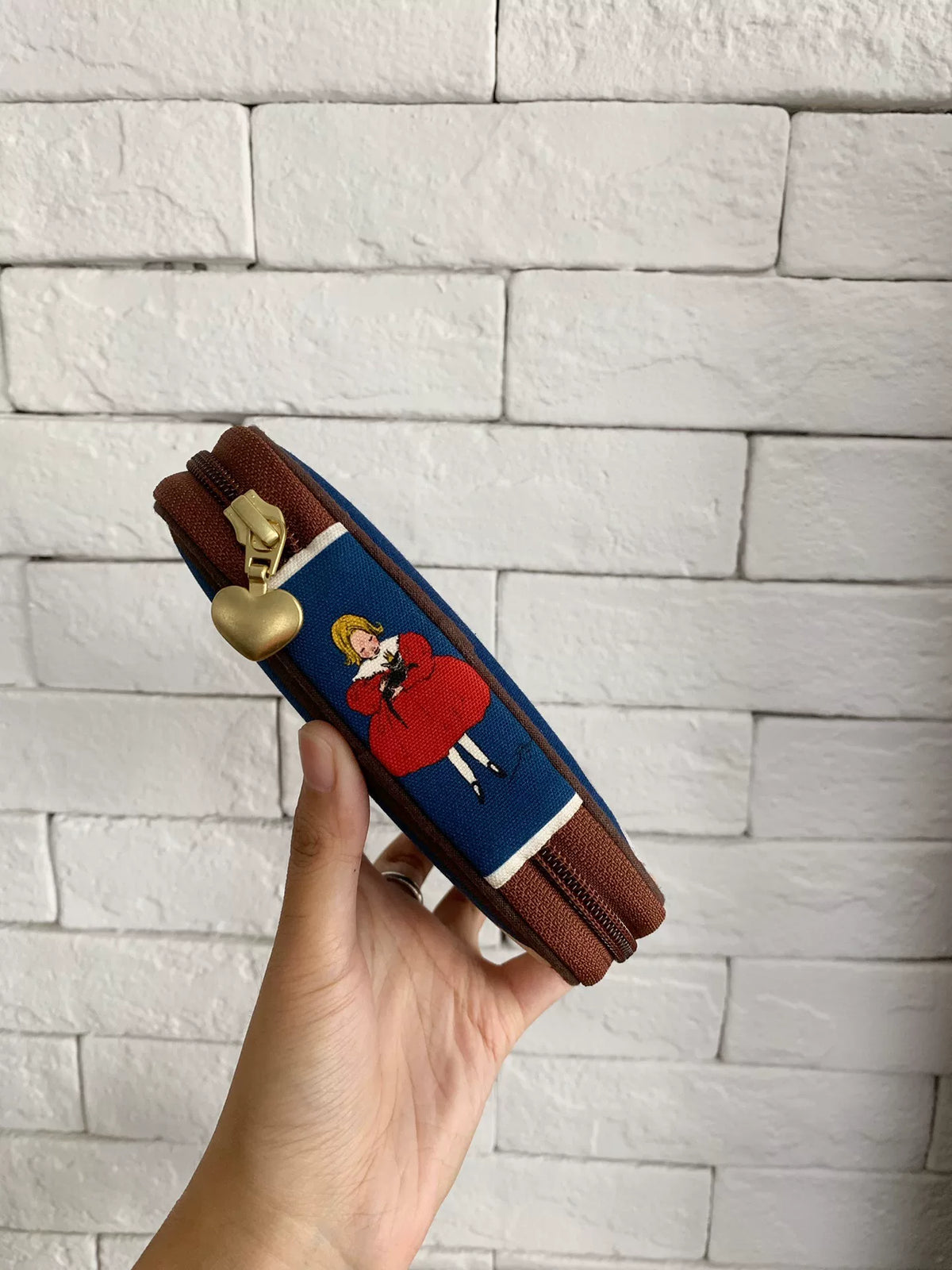 Navy Fabric Zip Ring Binder Case