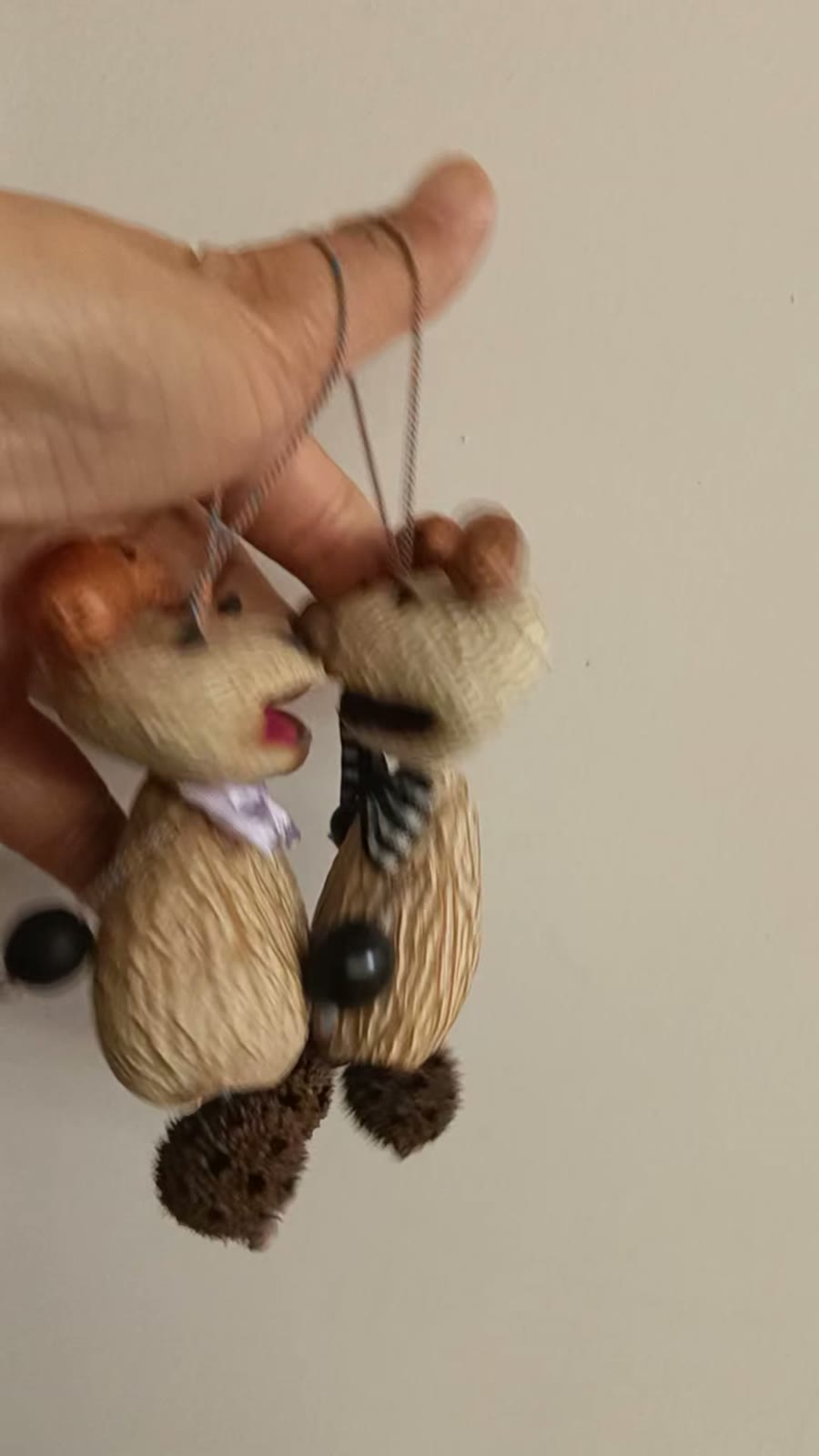 Handmade Bear Shell Rattle Ornament
