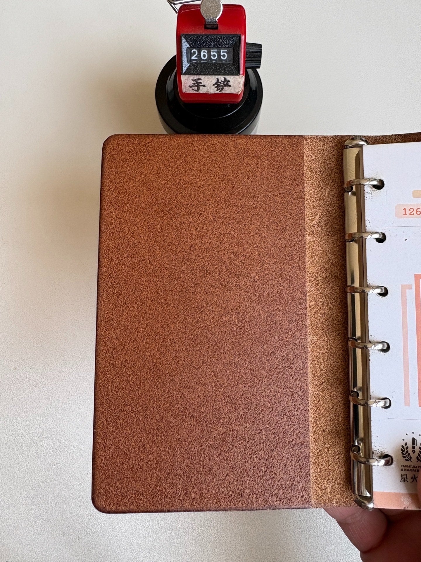 A7 Buttero Leather Ring-Bound Notebook Cover with Steel Back Plate