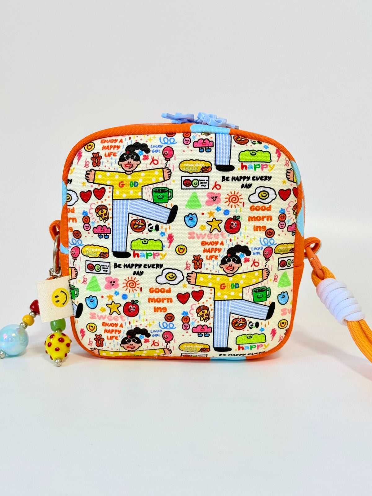 Handcrafted Cartoon Print Crossbody Bag