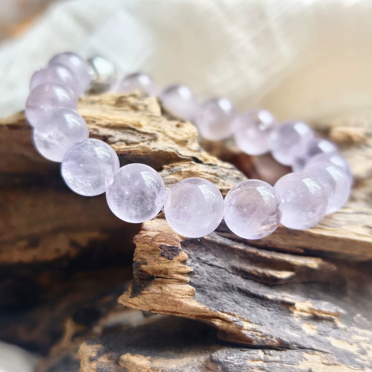 Lavendel-Amethyst Perlenarmband 10mm