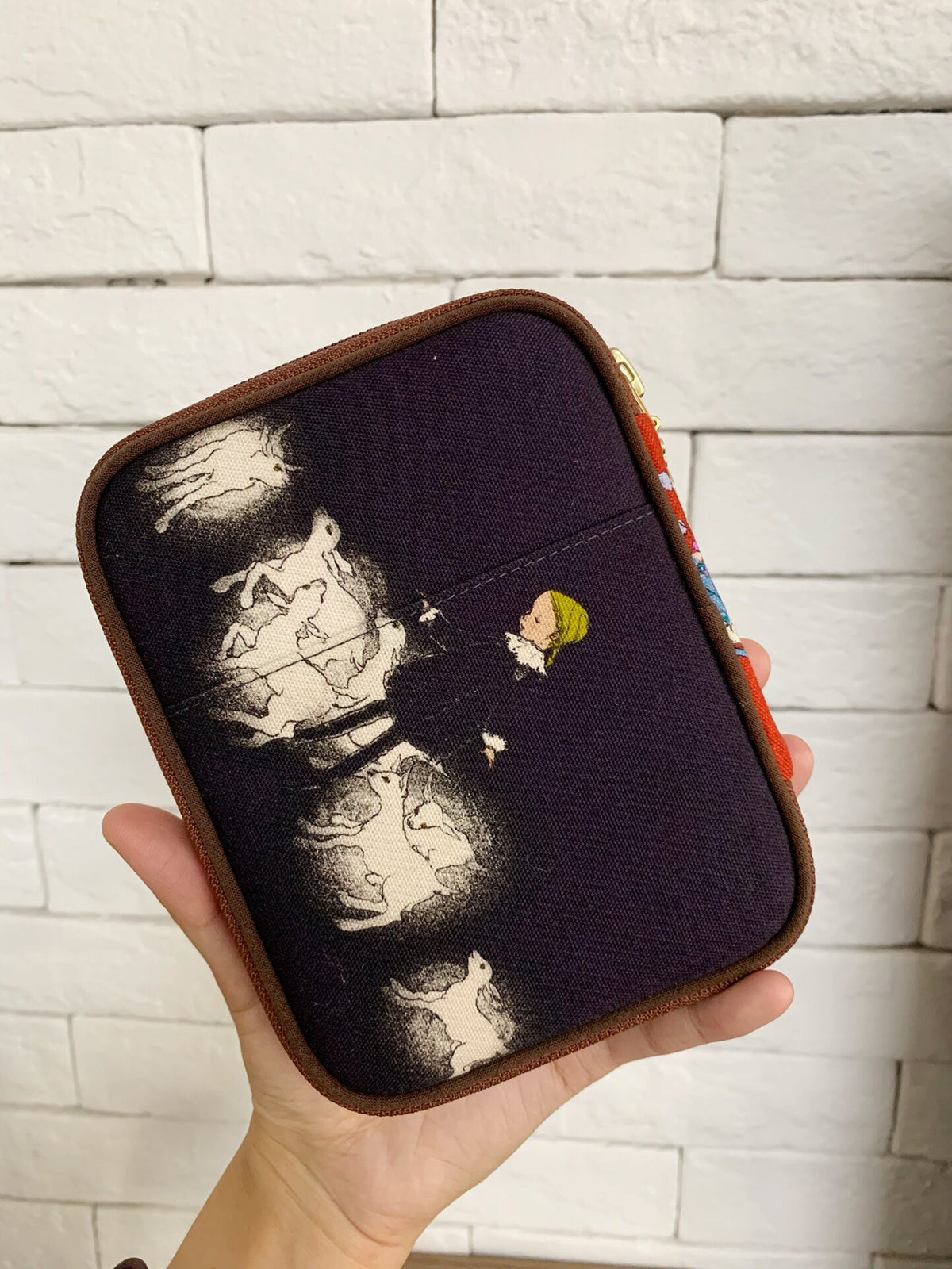 Zippered Book Pouch with Storybook Print