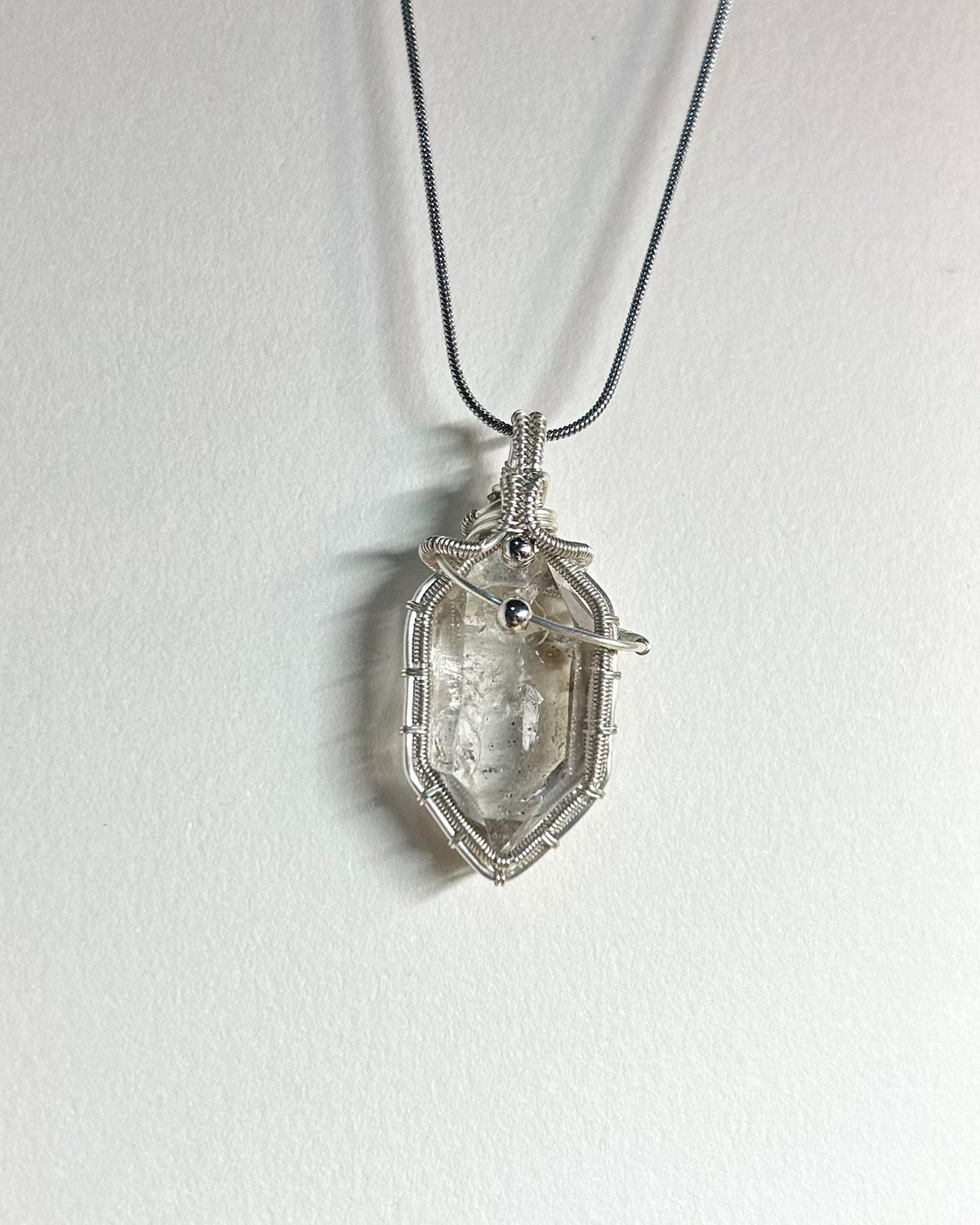 Wire Wrapped Herkimer Quartz Pendant
