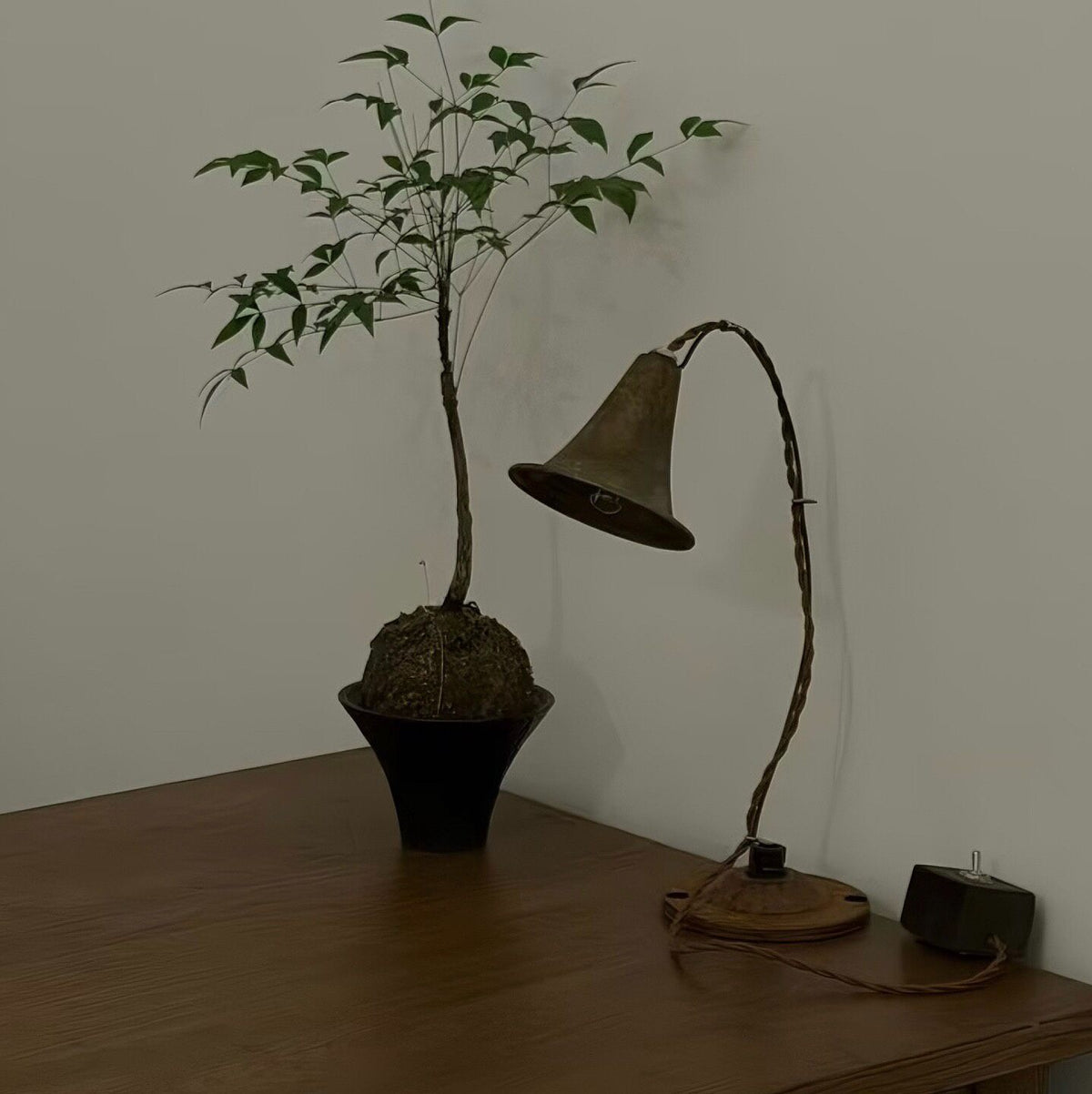 Vintage Industrial Desk Lamp with Copper Shade