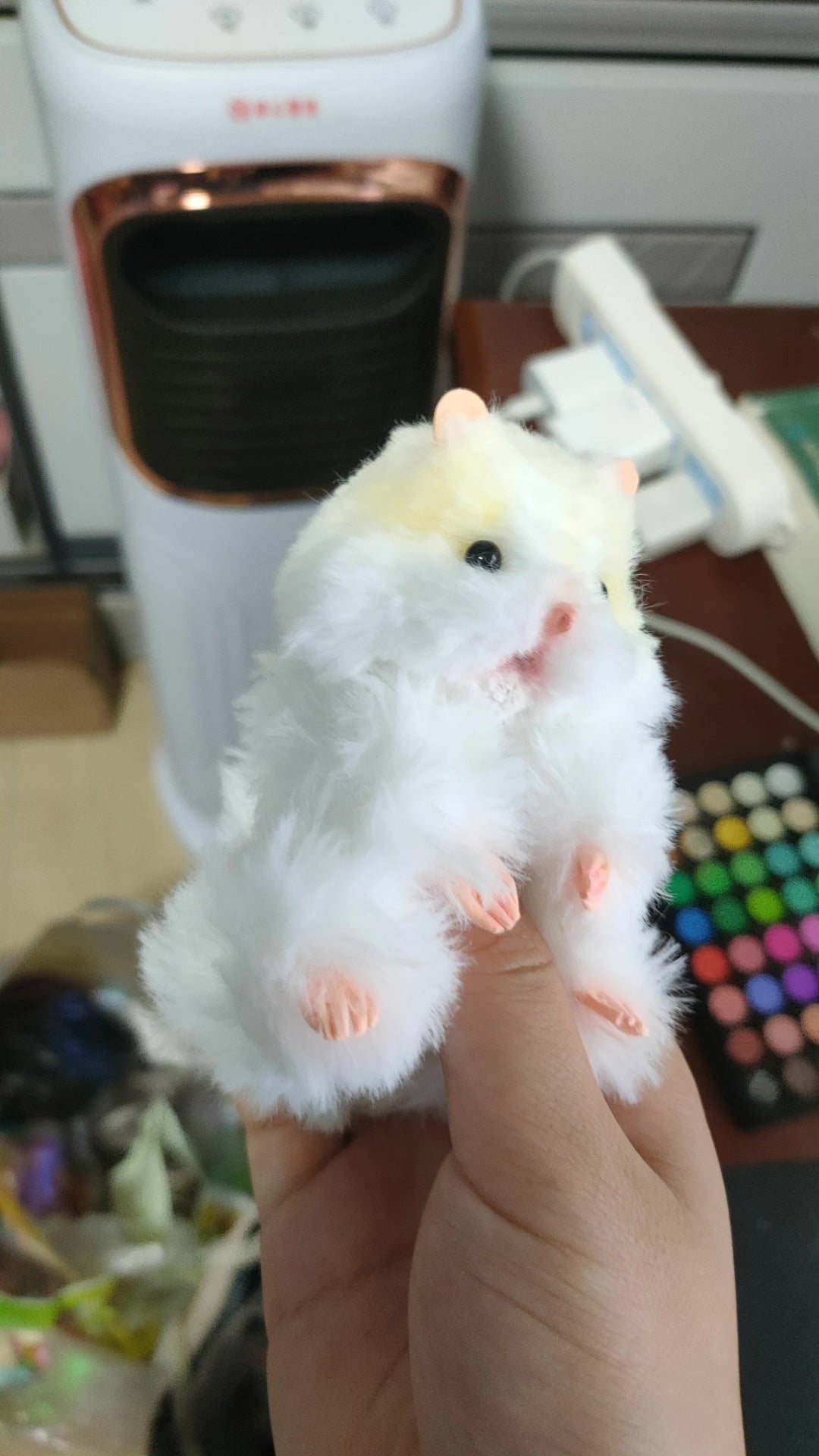 Handmade Pipe Cleaner Hamster Plush With Carrot