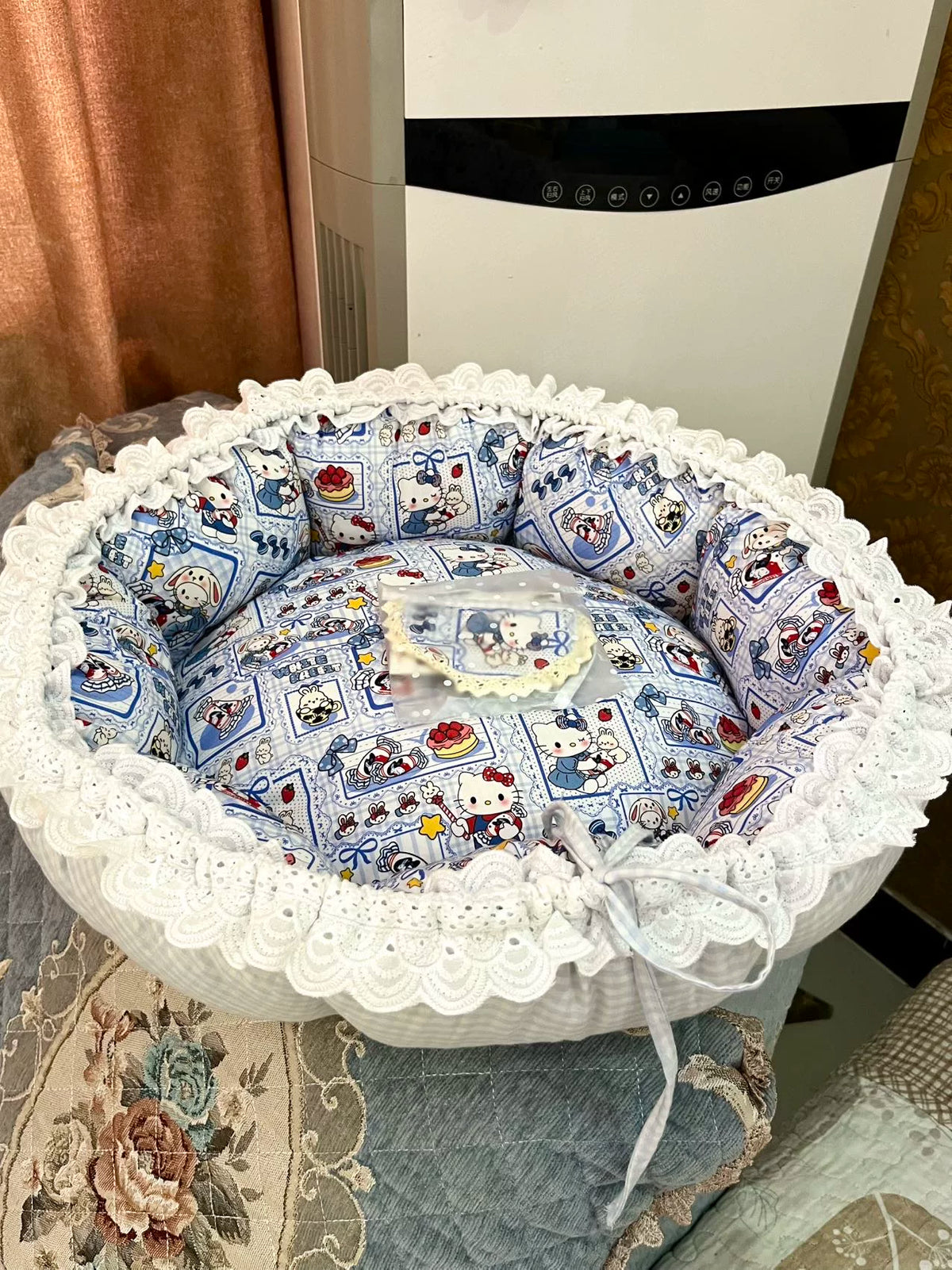 Handmade Round Reversible Cotton Cat Bed