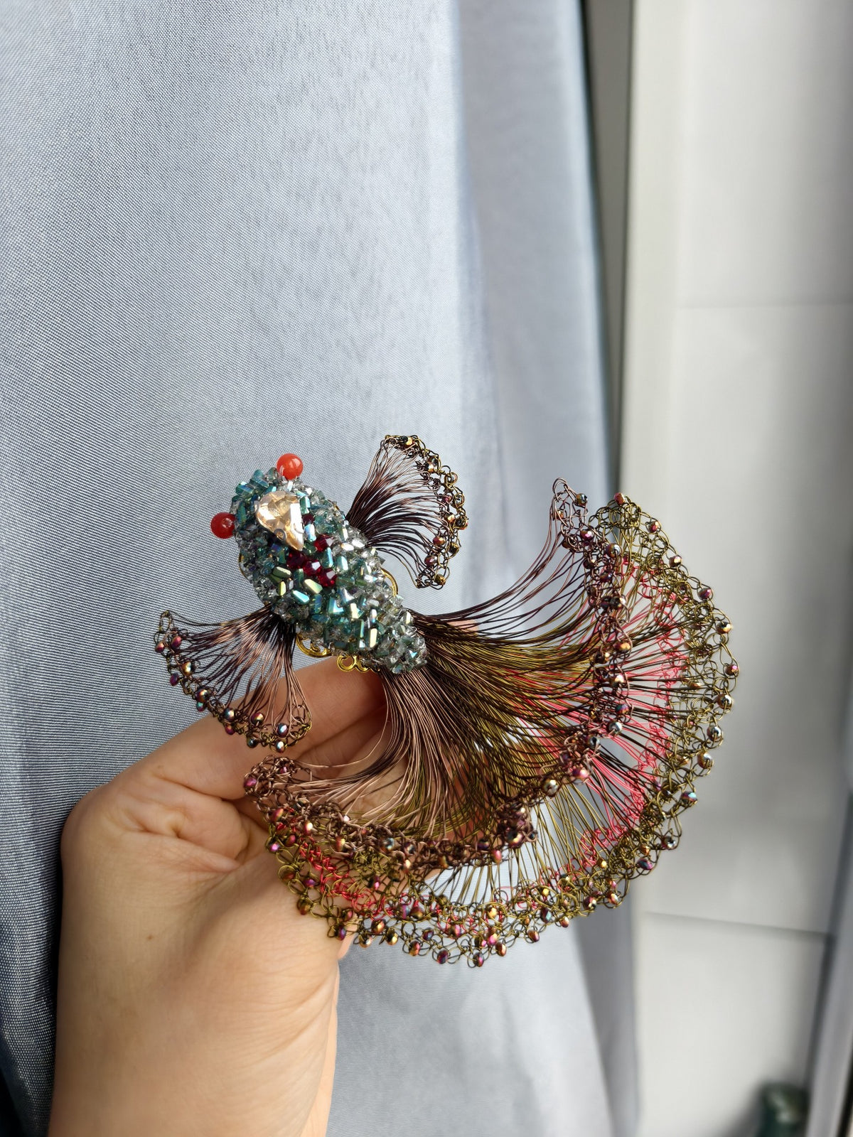Beaded Koi Fish Side Clip Hair Accessory