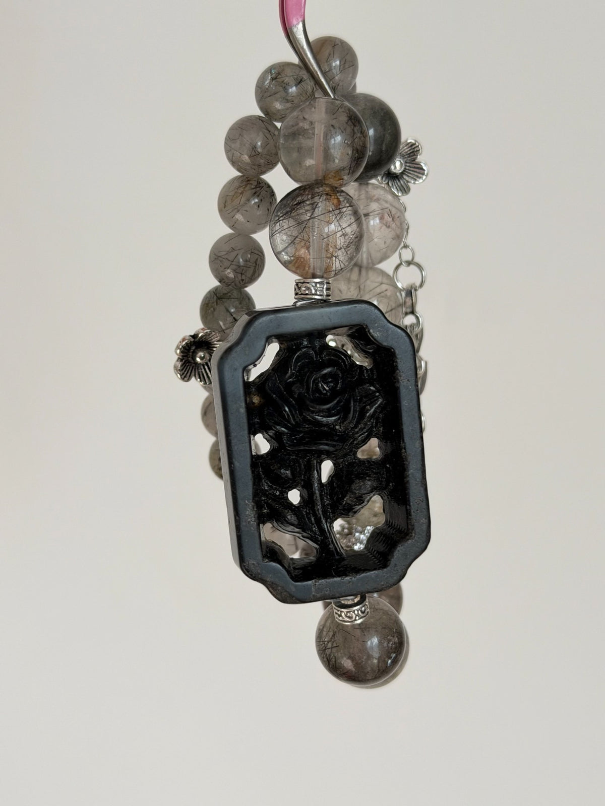 Black Rutilated Quartz Bracelet Set