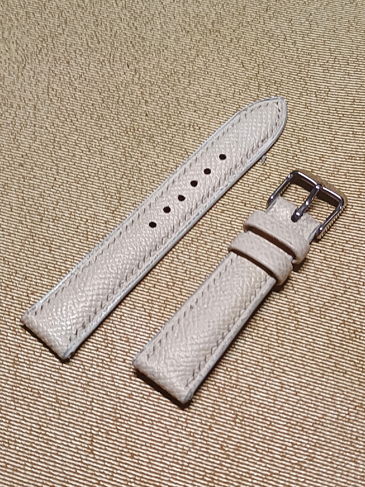 Epsom Leather Watch Strap Off White