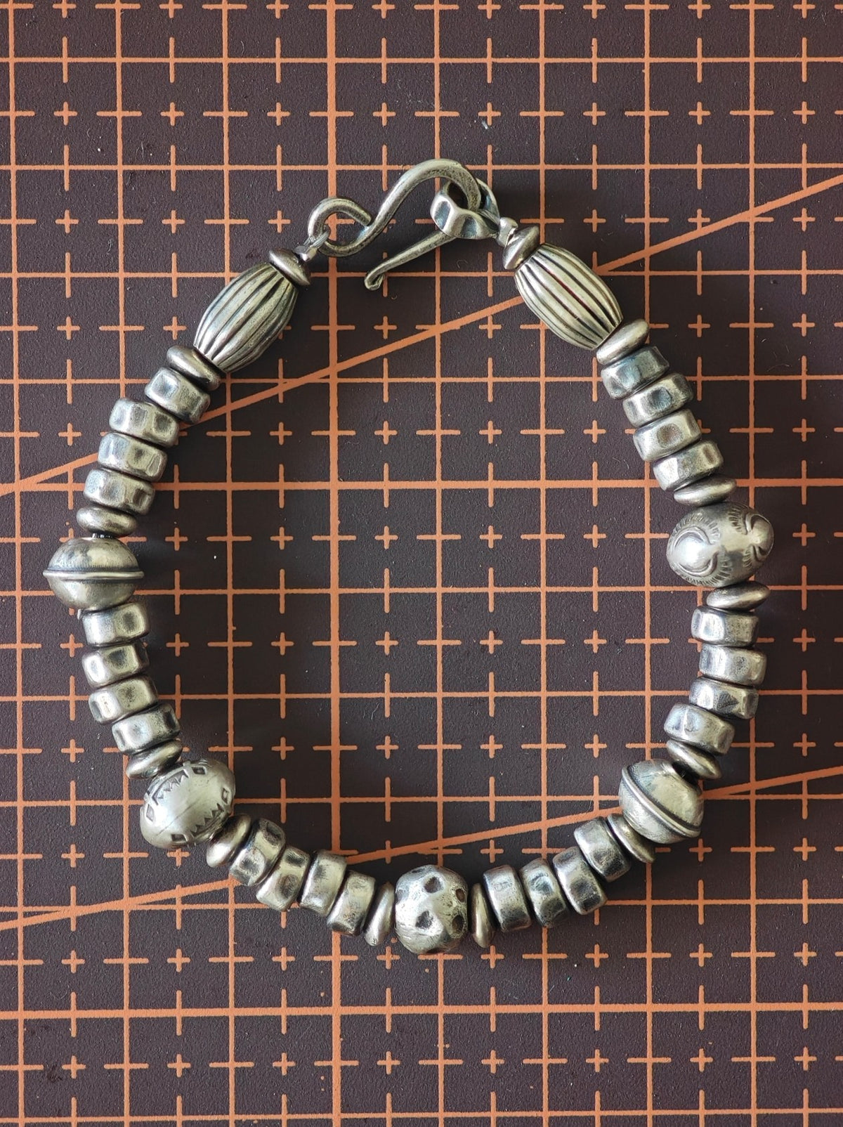Handmade 925 Silver Tire Bead Bracelet