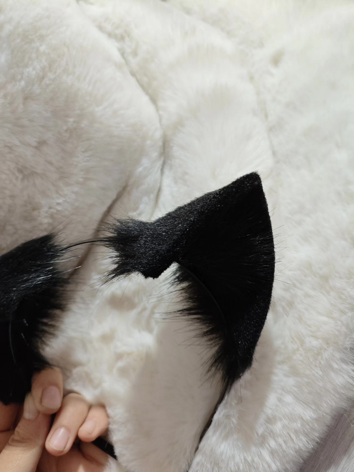 Black Cat Ears Headband Faux Fur