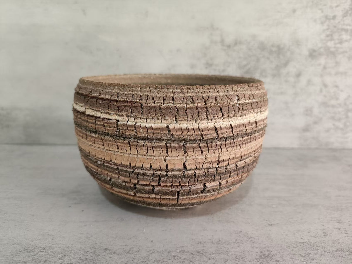 Handmade Ceramic Bowl with Textured Earth Tone Finish